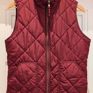 J. Crew Quilted Maroon Vest